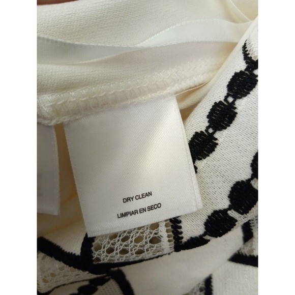 Nine West Ivory/black Geometric Sleeveless‎ Beaded Neck Dress Size 4 - Picture 8 of 13